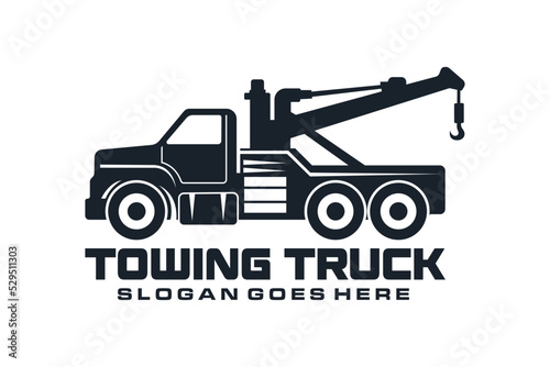 Tow Service Towing Truck Company Logo Template Vector