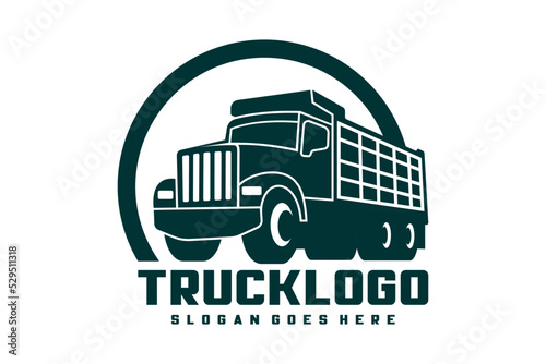 Dump truck, Tipper truck silhouette vector black and white isolated