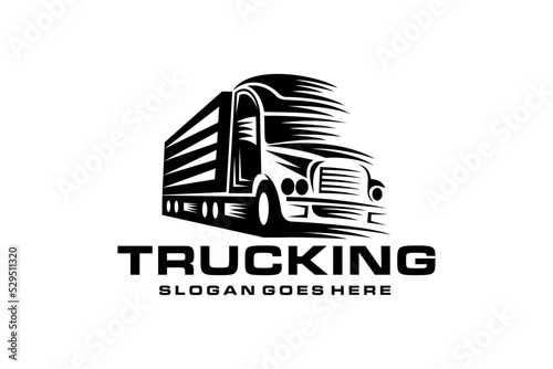 Trucking company logo, Semi trailer truck logo