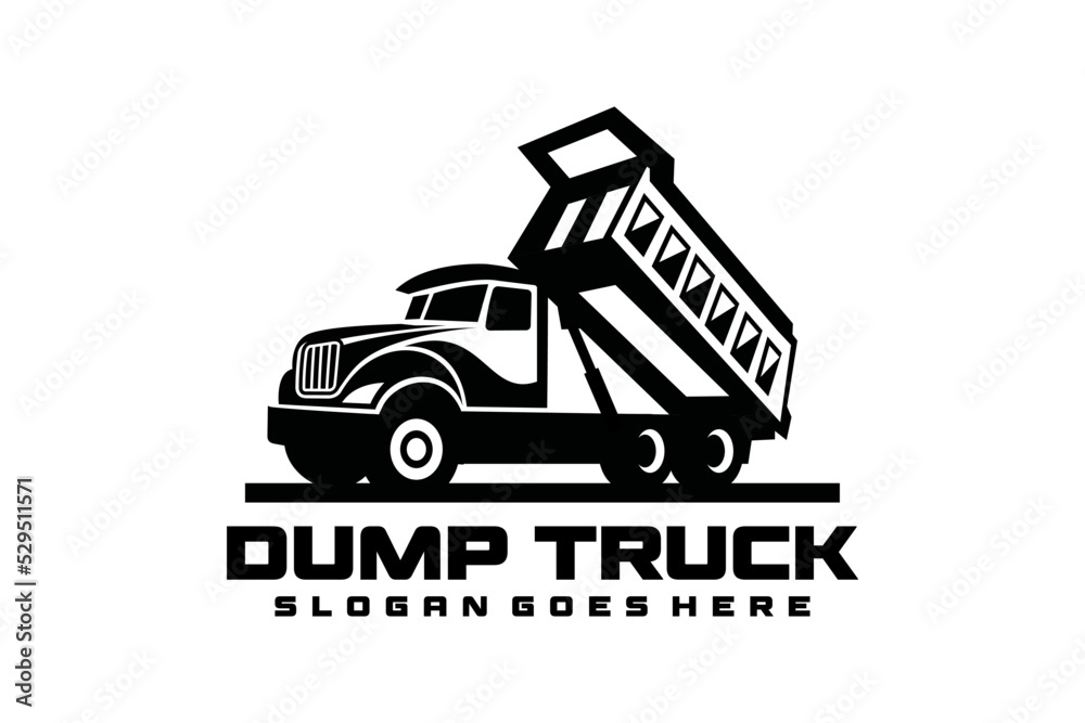 Obraz premium Dump Truck Vector Illustration Isolated on white background. Tipper Truck