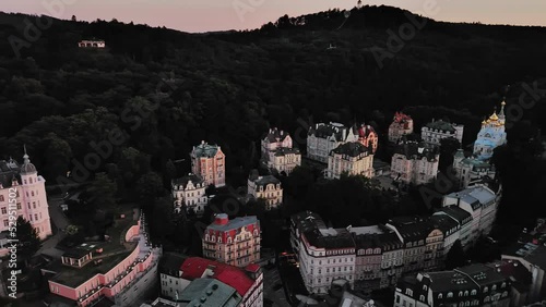 Aerial view of Karlovi Vary Czech Republic photo