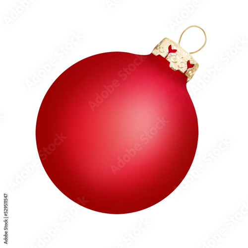 1 rote Weihnachtskugel   Hintergrund transparent  PNG cut out