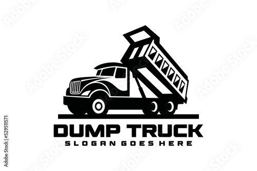 Dump Truck Vector Illustration Isolated on white background. Tipper Truck
