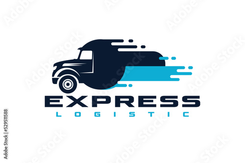 Illustration logistics and delivery company logo design template