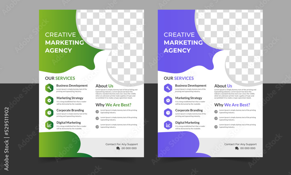 © Designhunt8085 - flyer corporate company creative professional attractive minimal abstract marketing informative magazine advertising business flyer leaflet template design