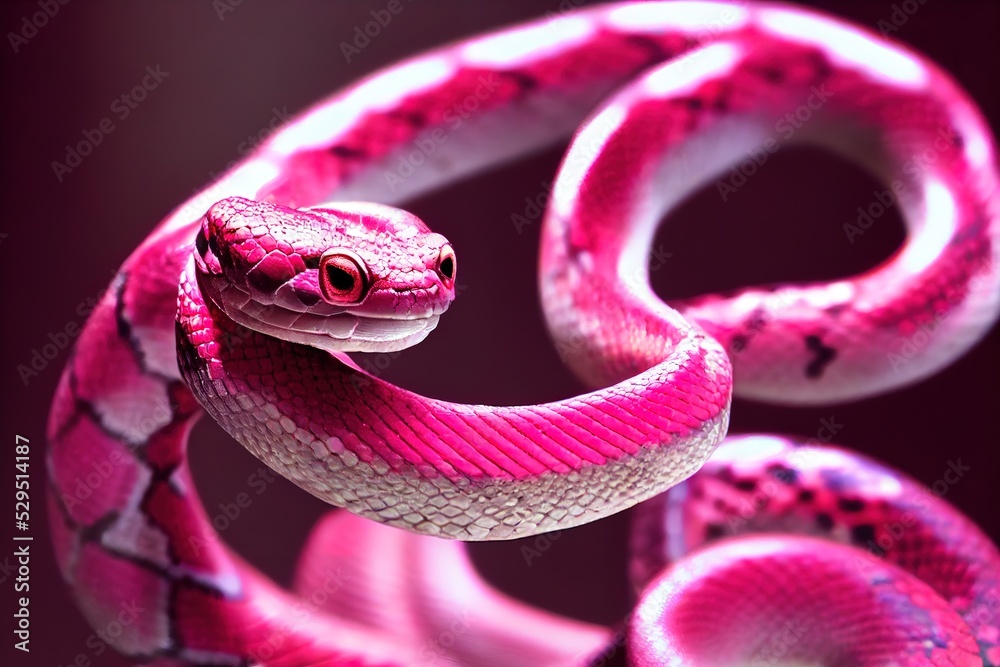 close up of a snake, pink snake, wallpaper, aesthetic, photography. Stock  Photo | Adobe Stock