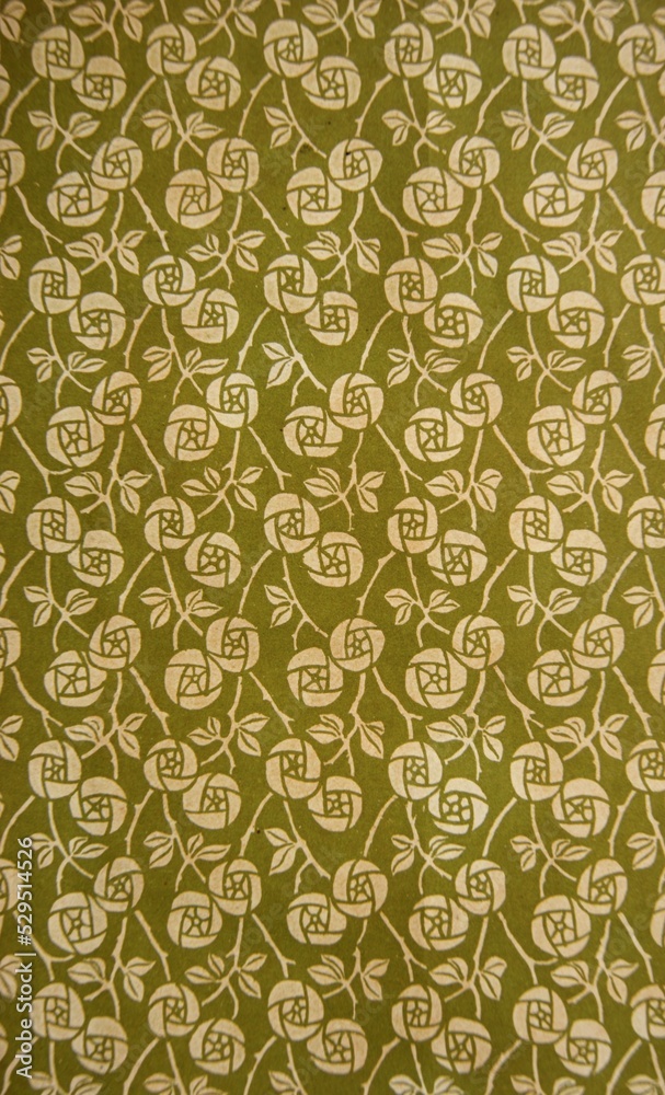Antique decorative paper with art nouveau print. Early 1900. Antique decorative paper with art nouveau print. Early 1900.