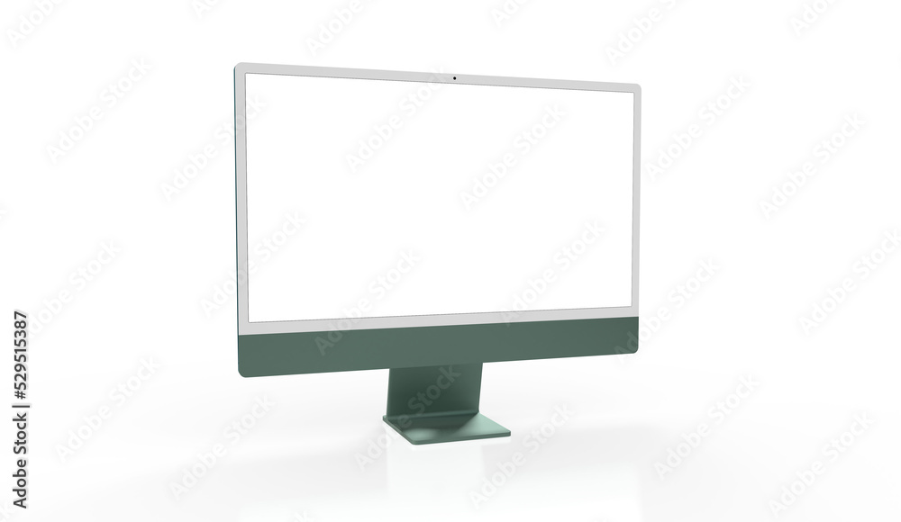 Workspace blank screen desktop computer, Mockup computer Workspace blank screen desktop computer, Mockup computer