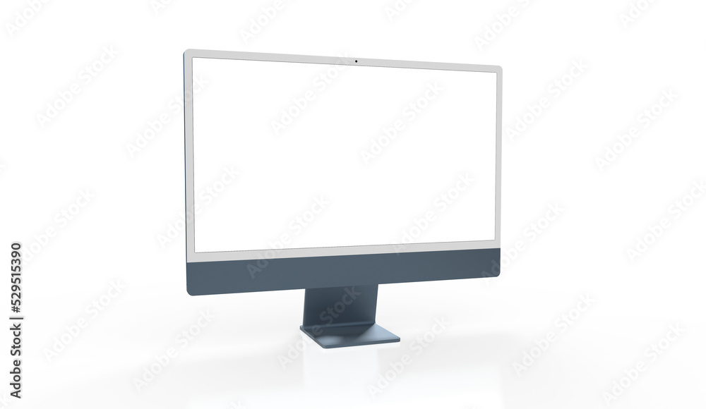 Workspace blank screen desktop computer, Mockup computer Workspace blank screen desktop computer, Mockup computer
