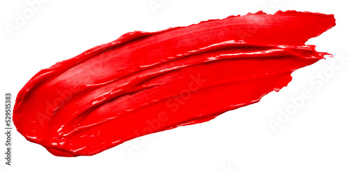 Fotografie, Obraz Red glossy acrylic paint brush stroke for Your art design