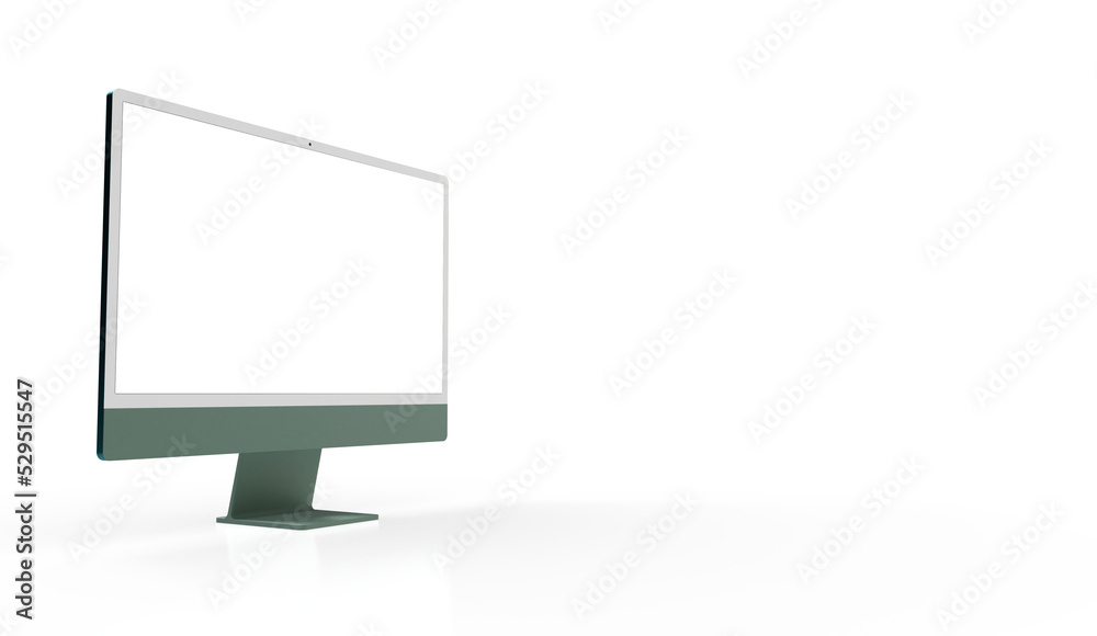 Workspace blank screen desktop computer, Mockup computer Workspace blank screen desktop computer, Mockup computer