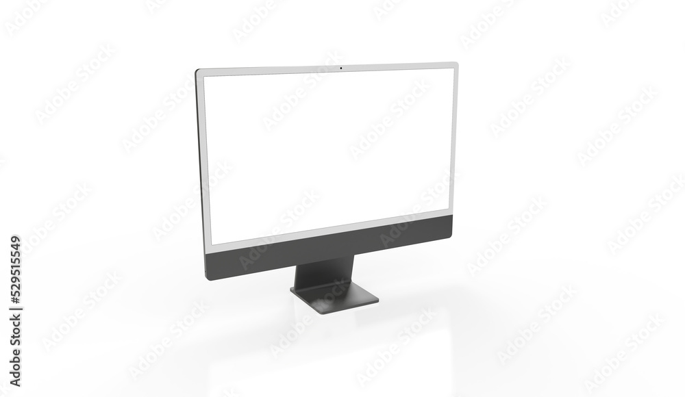 Realistic flat screen computer monitor 3de style mockup with blank screen isolated 3d Realistic flat screen computer monitor 3de style mockup with blank screen isolated 3d