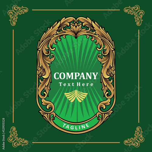 Classic style beer bottle necessities label design template
