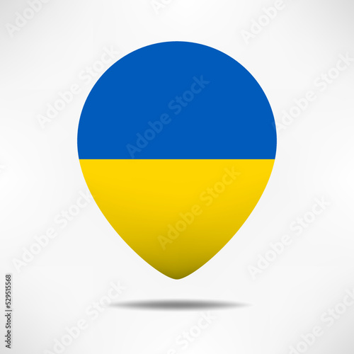 Free Download Ukraine map pointers flag with shadow. Pin flag - GFXLoad
