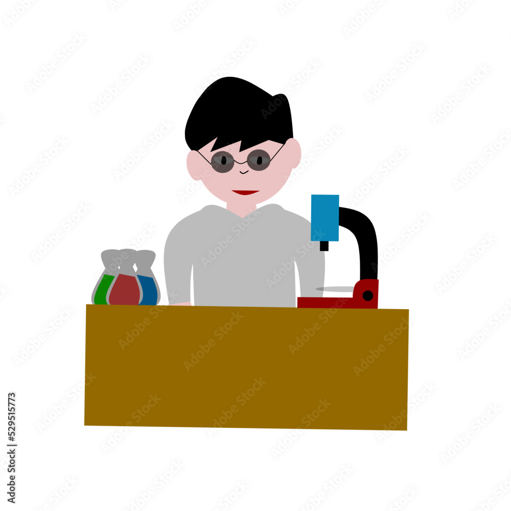 chemistry practice scientist vector illustration