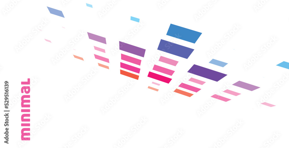 Obraz premium Minimal abstraction with multicolor sparse squares. Simple vector graphics