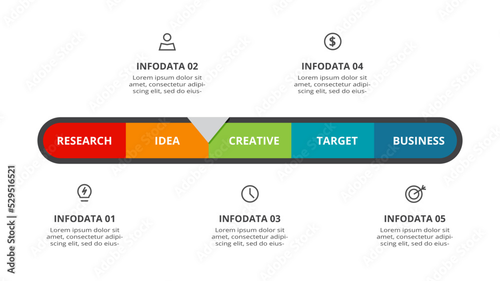 Speedometer infographic with 5 elements template for web, business, presentations, vector illustration. Business data visualization. Speedometer infographic with 5 elements template for web, business, presentations, vector illustration. Business data visualization.