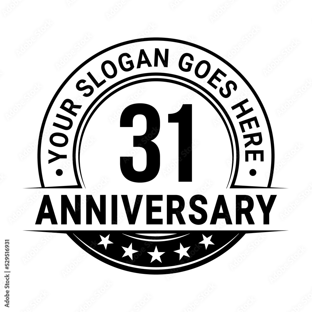 31 years anniversary logo design template. Vector illustration