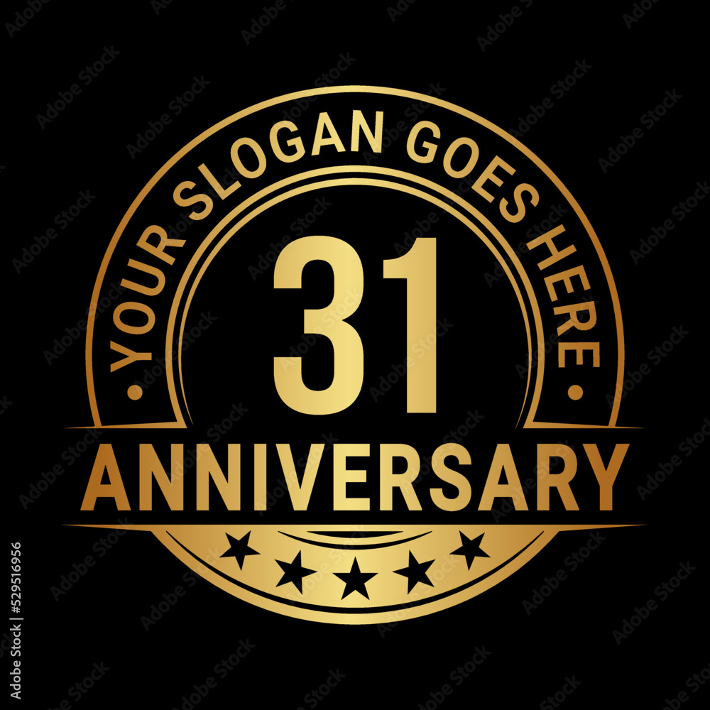 Fototapeta premium 31 years anniversary logo design template. Vector illustration