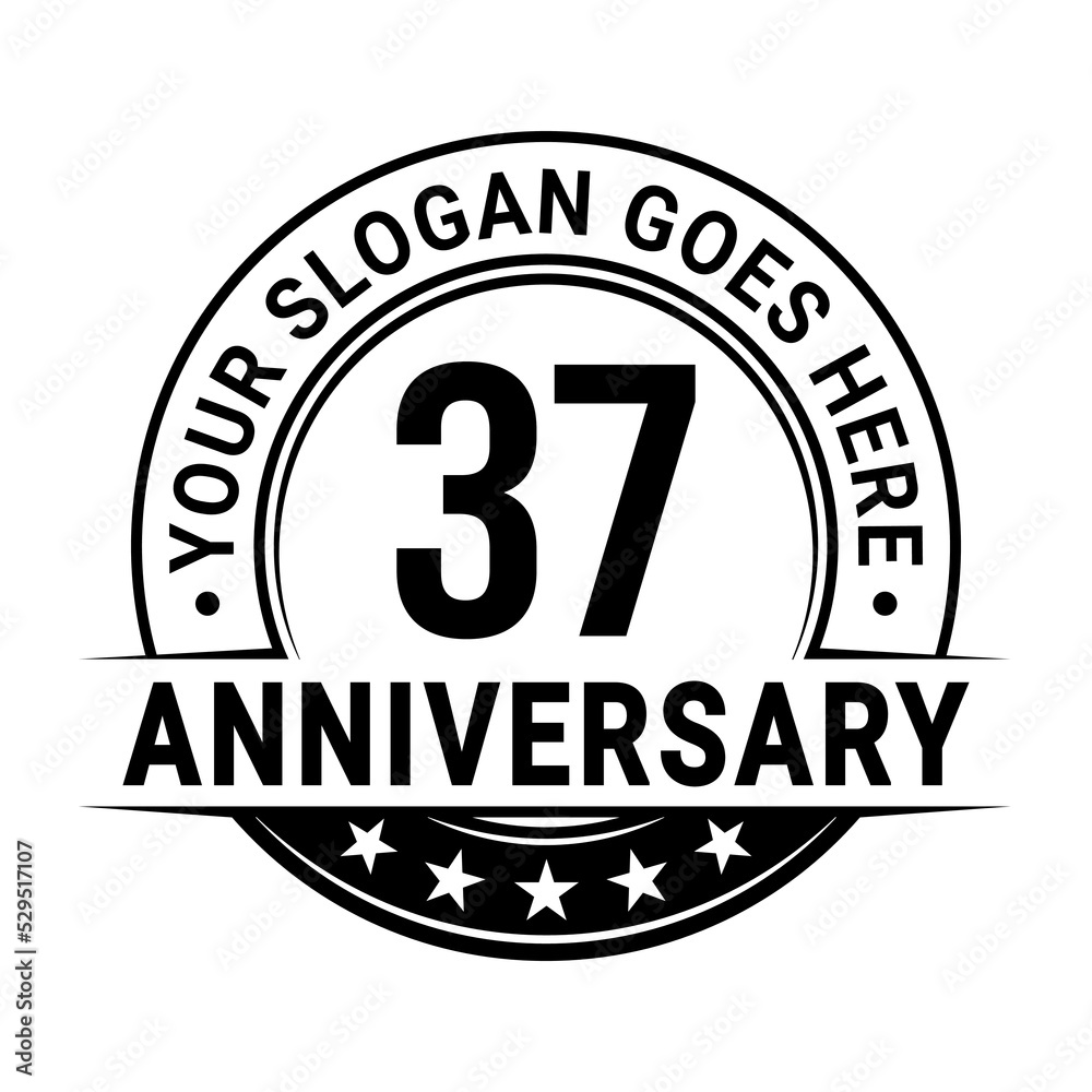 37 years anniversary logo design template. Vector illustration 37 years anniversary logo design template. Vector illustration