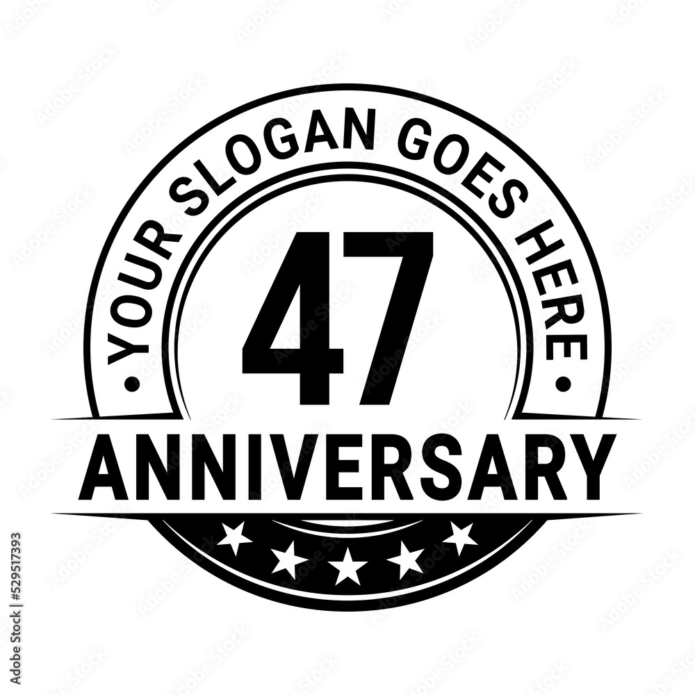 47 years anniversary logo design template. Vector illustration 47 years anniversary logo design template. Vector illustration