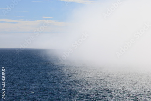 Approaching fog on the sea 
