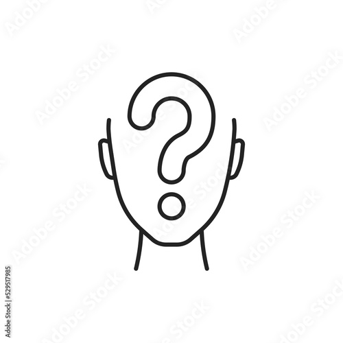 suspect person or guess who thin line icon photo
