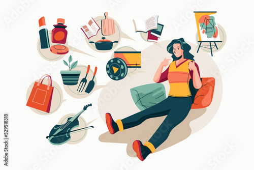 About Me Women Concept Illustration