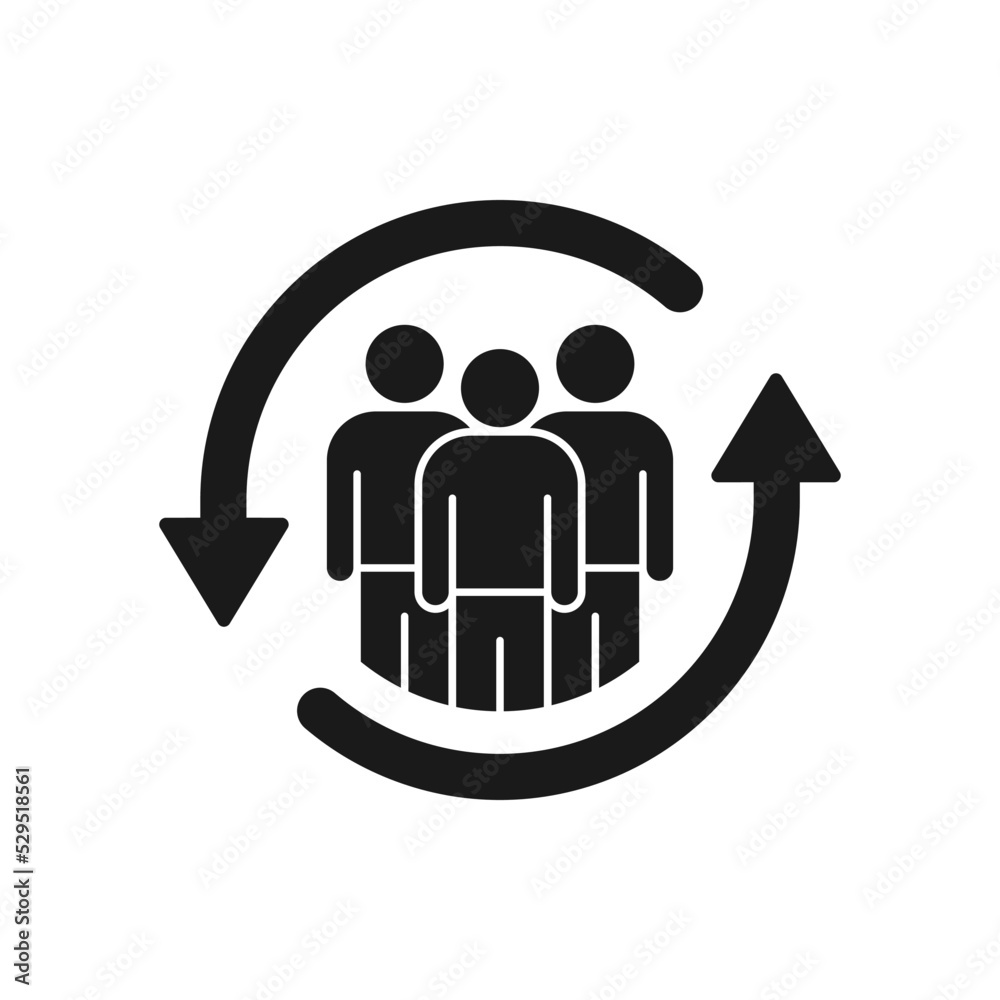 Personnel change. Switch group icon design isolated on white background. Vector illustration