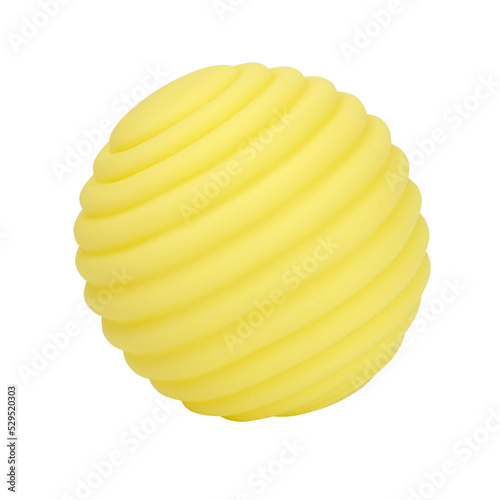 Ribbed form silicone rubber ball wavy isolated on the white background