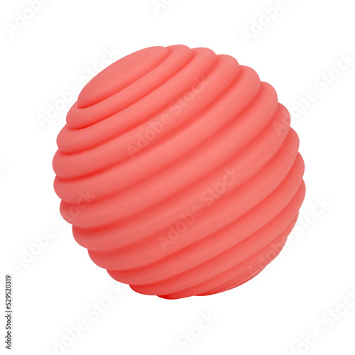 Ribbed form silicone rubber ball wavy isolated on the white background