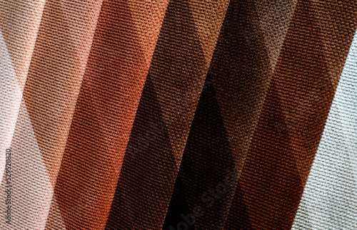 Light Set Sail Champagne and brown colors velour textile samples.