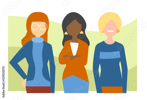 Group of Women in Minimalist Vector Art