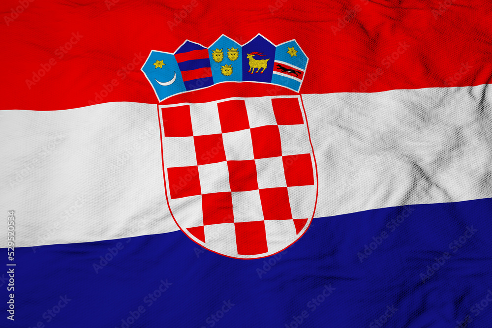 Croatian flag in 3D rendering