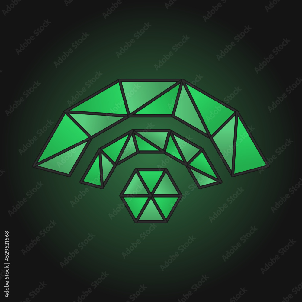 Wifi icon. Low poly illustration. Vector Wifi icon. Low poly illustration. Vector