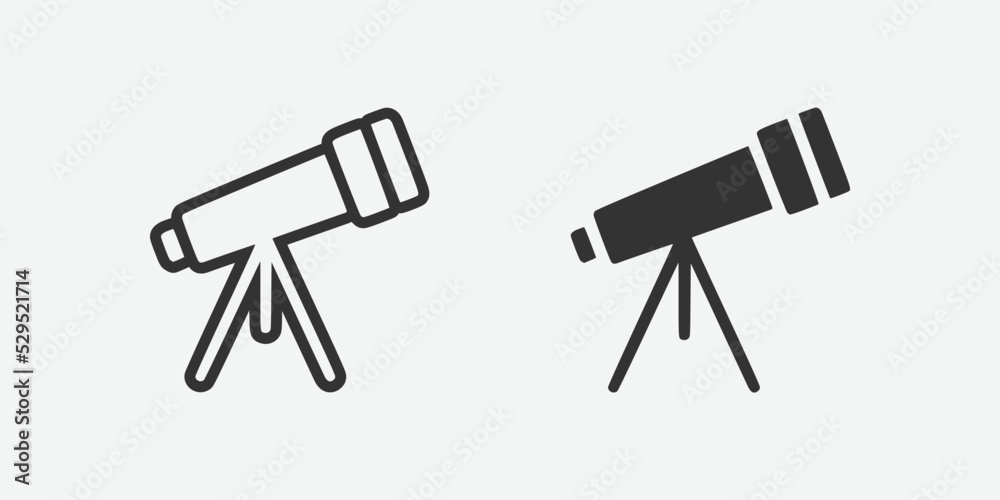 Telescope icon. Astronomy icon symbol. Telescope vector illustration on isolated background Telescope icon. Astronomy icon symbol. Telescope vector illustration on isolated background