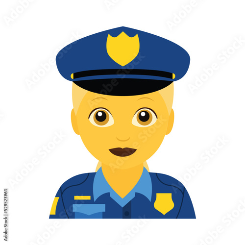 Police officer emoji vector female illustration clipart
