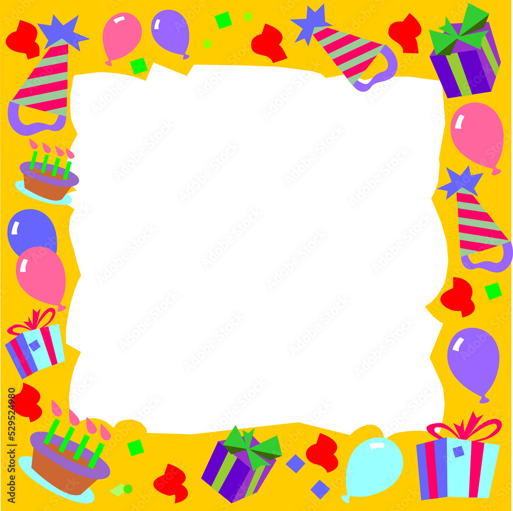 Obraz premium pop art border for birthday invitation