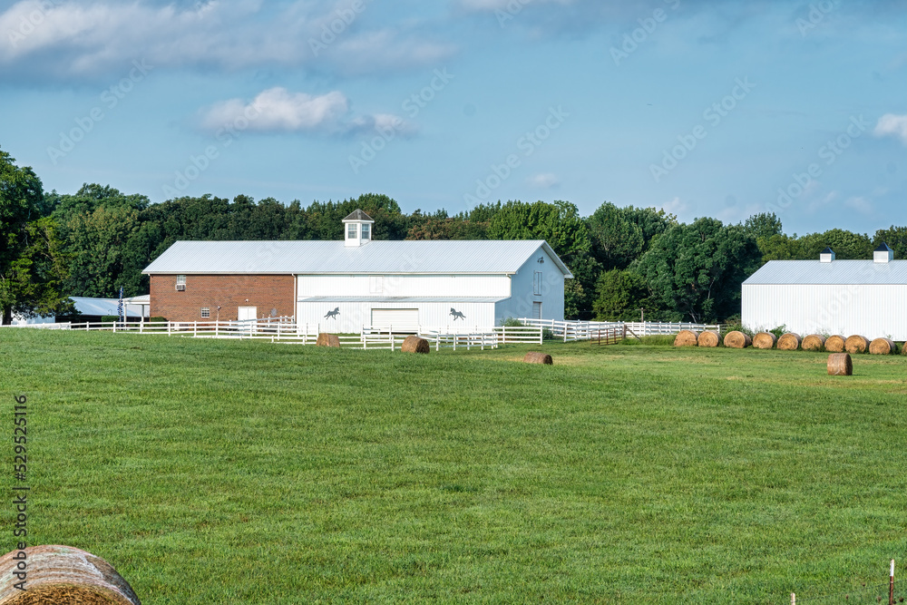 A horse barn with a bunk house. A horse barn with a bunk house.