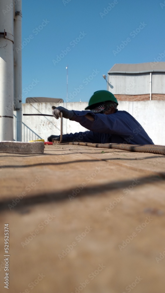 person on a roof person on a roof
