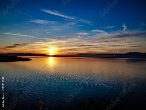 View sea and sunset