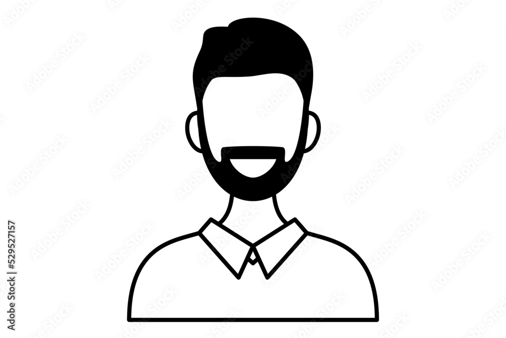 Man avatar isolated line icon on a white background. Profile picture icon. avatar of a smiling young man. vector illustration. fashionable male character. Man avatar isolated line icon on a white background. Profile picture icon. avatar of a smiling young man. vector illustration. fashionable male character.