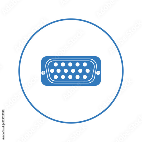 Computer connection vga port icon | Circle version icon |