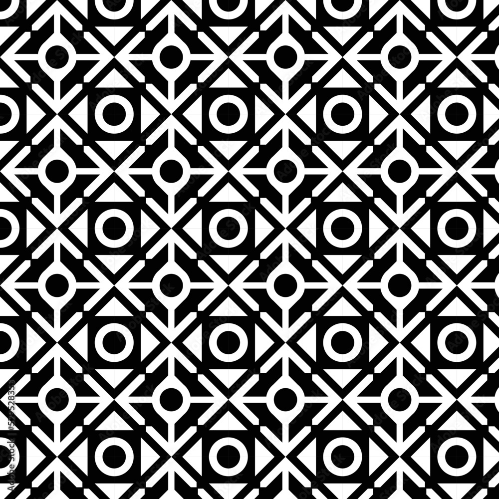 Monochromatic Abstract Pattern for multiple purposes Black and White Seamless Geometric Minimal Vector Pattern Design.