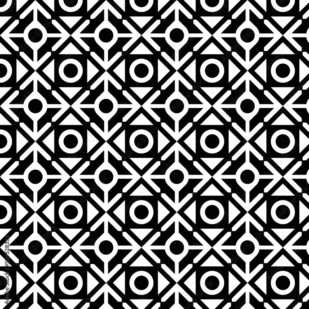 Fototapeta premium Monochromatic Abstract Pattern for multiple purposes Black and White Seamless Geometric Minimal Vector Pattern Design.