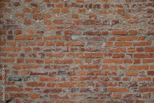 Big old brick wall background, wall with red and brown bricks, space for text and a background