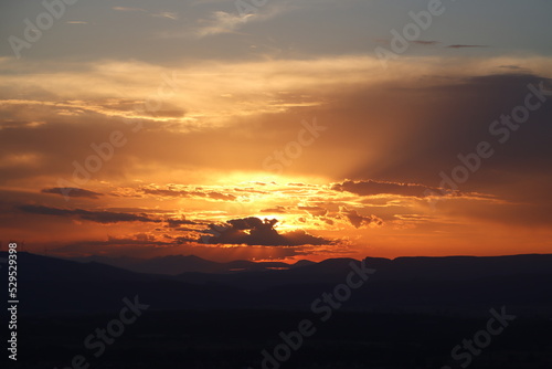 sunset in the mountains