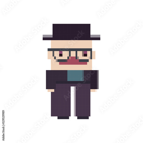 cute flat 8-bit guy