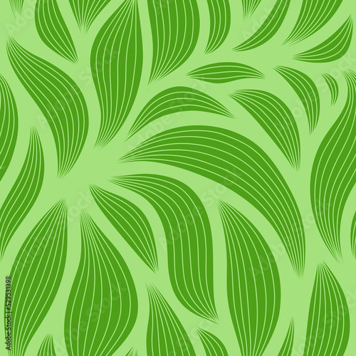 Luxury seamless floral pattern with striped leaves. Elegant astract background in minimalistic linear style.