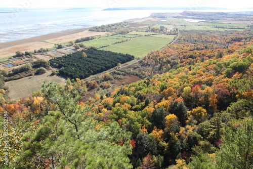 Agrarlandschaft im Herbst in Kanada am Sankt-Lorenz-Strom